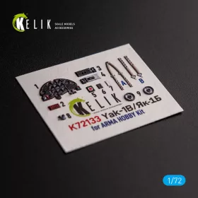   Kelik Yak-1B - interior 3D decals for Arma Hobby kit - 3D belsőtér-részletező matricakészlet