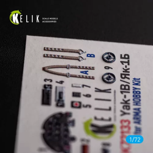 Kelik Yak-1B - interior 3D decals for Arma Hobby kit - 3D belsőtér-részletező matricakészlet