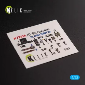   Kelik Ki-84 Hayate - interior 3D decals for Arma Hobby kit - 3D belsőtér-részletező matricakészlet