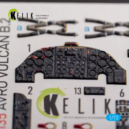 Kelik AVRO VULCAN B.2 Front cockpit - interior 3D decals for Airfix kit - AVRO VULCAN B.2 első cockpit – 3D belsőtér-részletező matricakészlet