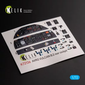   Kelik AVRO VULCAN B.2 Rear cockpit - interior 3D decals for Airfix kit - AVRO VULCAN B.2 hátsó cockpit – 3D belsőtér-részletező matricakészlet
