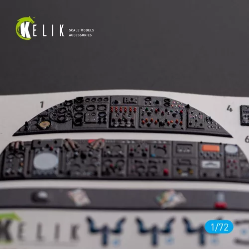 Kelik AVRO VULCAN B.2 Rear cockpit - interior 3D decals for Airfix kit - AVRO VULCAN B.2 hátsó cockpit – 3D belsőtér-részletező matricakészlet