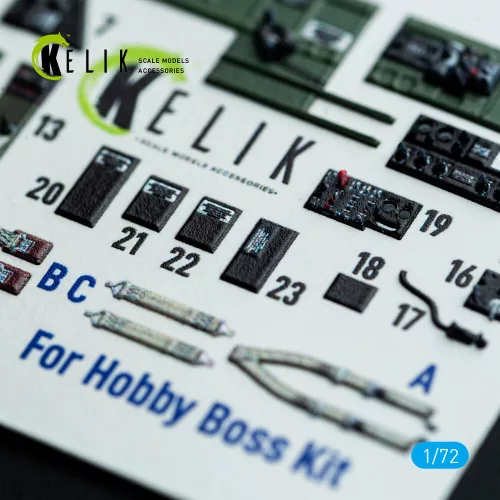 Kelik TBM-3 Avenger - interior 3D decals for HobbyBoss kit - 3D belsőtér-részletező matricakészlet