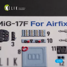   Kelik Mig-17 Fresco (Shenyang J5) - interior 3D decals for Airfix kit - 3D belsőtér-részletező matricakészlet