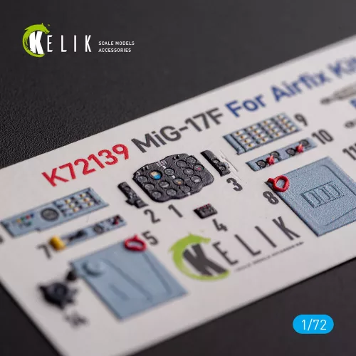 Kelik Mig-17 Fresco (Shenyang J5) - interior 3D decals for Airfix kit - 3D belsőtér-részletező matricakészlet