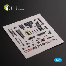   Kelik Mig-29 Fulcrum-C 9-13 interior 3D decals for GWH kit - 3D belsőtér-részletező matricakészlet
