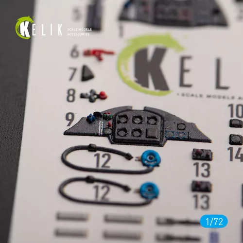 Kelik Me 163 B/S Komet - interior 3D decals for Hobby 2000/Academy kit - 3D belsőtér-részletező matricakészlet, Hobby 2000/Academy makettekhez