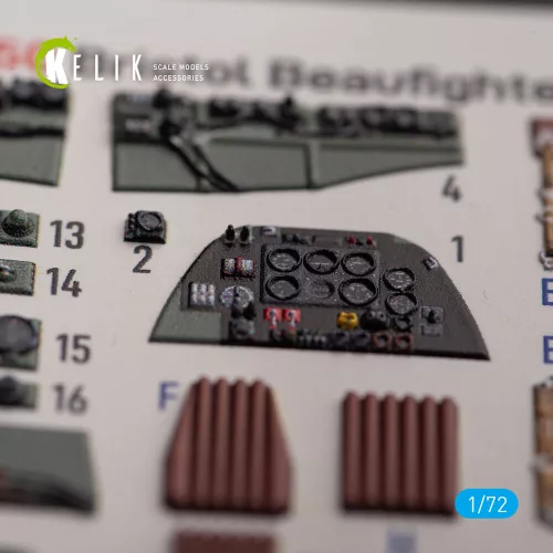 Kelik Bristol Beauhfighter TF.X - interior 3D decals for Airfix kit - 3D belsőtér-részletező matricakészlet