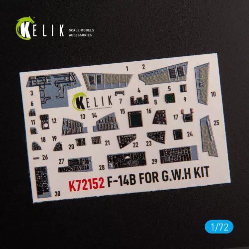 Kelik F-14B - interior 3D decals for GWH kit - 3D belsőtér-részletező matricakészlet