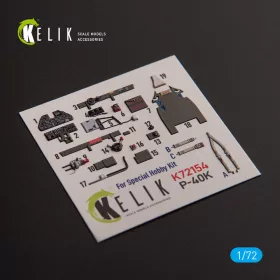   Kelik P-40K - interior 3D decals for Special Hobby kit - 3D belsőtér-részletező matricakészlet