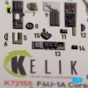 Kelik F4U-1A Corsair - interior 3D decals for Tamiya kit - 3D belsőtér-részletező matricakészlet