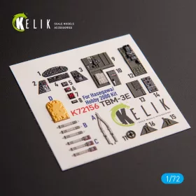   Kelik TBM-3E - interior 3D decals for Hobby 2000/Hasegawa kit - 3D belsőtér-részletező matricakészlet