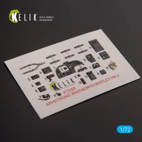   Kelik ARMSTRONG WHITWORTH WHITLEY MK.V - interior 3D decals for Airfix kit - 3D belsőtér-részletező matricakészlet