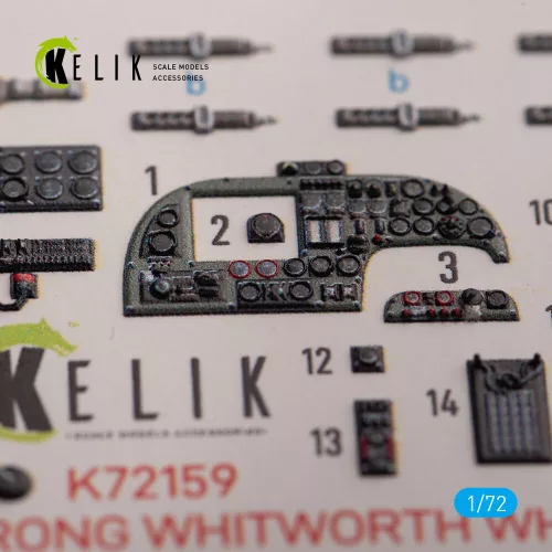 Kelik ARMSTRONG WHITWORTH WHITLEY MK.V - interior 3D decals for Airfix kit - 3D belsőtér-részletező matricakészlet