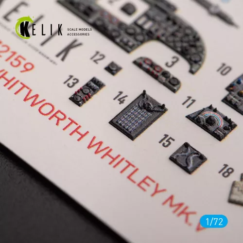 Kelik ARMSTRONG WHITWORTH WHITLEY MK.V - interior 3D decals for Airfix kit - 3D belsőtér-részletező matricakészlet