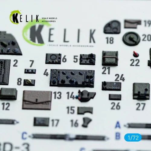 Kelik SBD-3 Dauntless - interior 3D decals for FlyHawk kit - 3D belsőtér-részletező matricakészlet