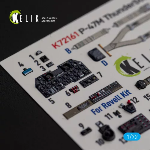 Kelik P-47M Thunderbolt- interior 3D decals for Revell kit - 3D belsőtér-részletező matricakészlet
