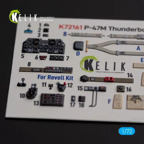 Kelik P-47M Thunderbolt- interior 3D decals for Revell kit - 3D belsőtér-részletező matricakészlet