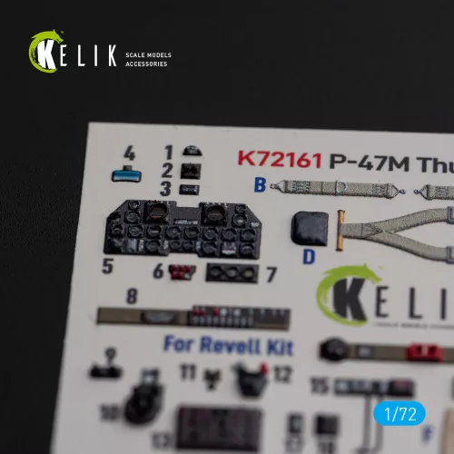 Kelik P-47M Thunderbolt- interior 3D decals for Revell kit - 3D belsőtér-részletező matricakészlet
