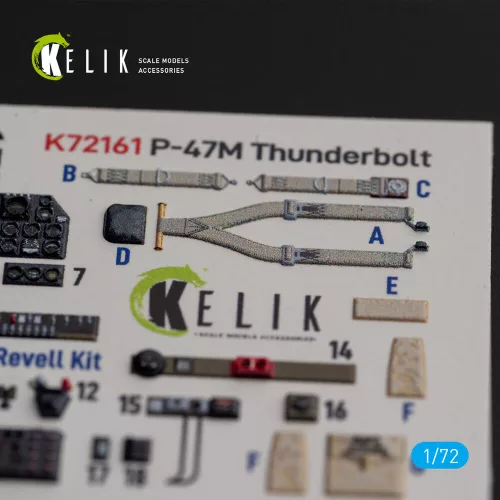 Kelik P-47M Thunderbolt- interior 3D decals for Revell kit - 3D belsőtér-részletező matricakészlet
