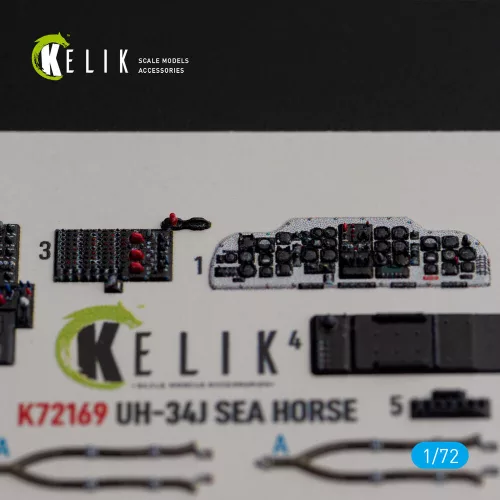 Kelik UH-34J SEA HORSE - interior 3D decals for Italeri kit - 3D belsőtér-részletező matricakészlet