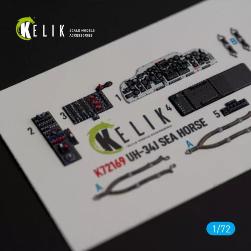 Kelik UH-34J SEA HORSE - interior 3D decals for Italeri kit - 3D belsőtér-részletező matricakészlet