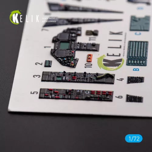 Kelik F-117A NIGHTHAWK - interior 3D decals for Hasegawa kit - 3D belsőtér-részletező matricakészlet