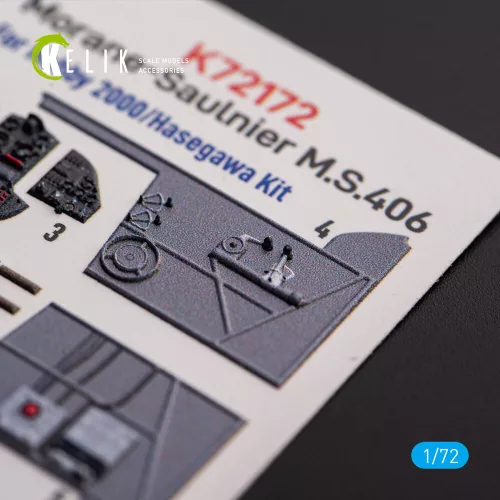 Kelik Morane-Saulnier M.S.406 - interior 3D decals for Hobby 2000/Hasegawa kit - 3D belsőtér-részletező matricakészlet
