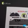 Kelik P-38J Lightning – 3D belsőtér-részletező matricakészlet, Italeri/Academy makettekhez