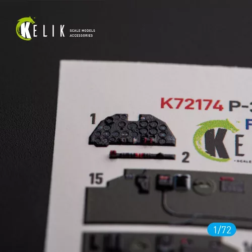 Kelik P-38J Lightning – 3D belsőtér-részletező matricakészlet, Italeri/Academy makettekhez