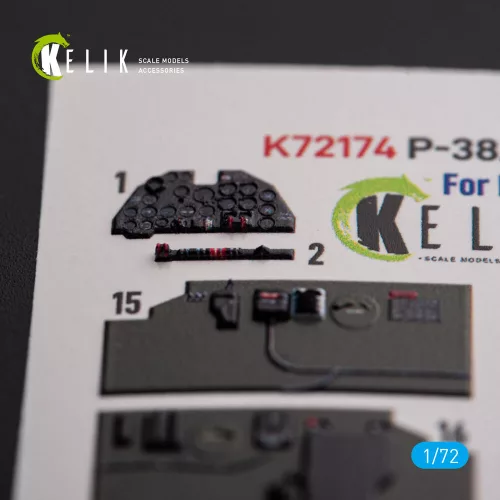 Kelik P-38J Lightning – 3D belsőtér-részletező matricakészlet, Italeri/Academy makettekhez