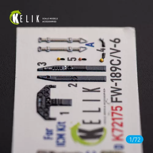 Kelik FW-189C/V-6 - interior 3D decals for ICM kit - 3D belsőtér-részletező matricakészlet