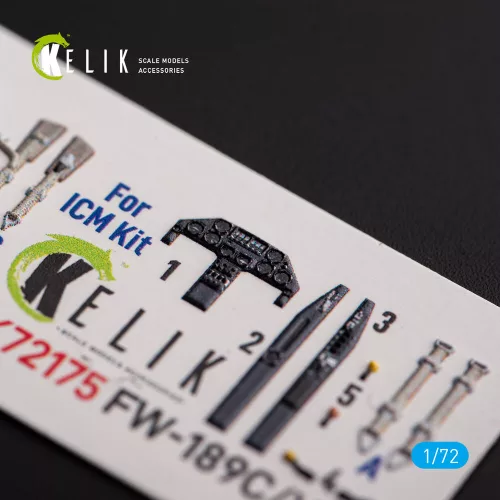 Kelik FW-189C/V-6 - interior 3D decals for ICM kit - 3D belsőtér-részletező matricakészlet