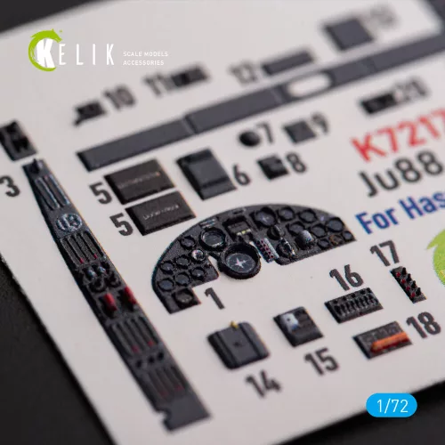 Kelik Ju88 G-6 - interior 3D decals for Hasegawa kit - 3D belsőtér-részletező matricakészlet