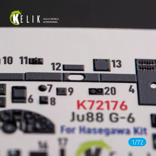 Kelik Ju88 G-6 - interior 3D decals for Hasegawa kit - 3D belsőtér-részletező matricakészlet