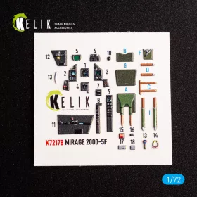   Kelik Mirage 2000-5F - interior 3D decals for ModelSvit kit - 3D belsőtér-részletező matricakészlet