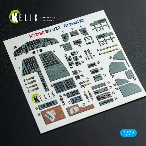 Kelik BV-222 - interior 3D decals for Revell kit - 3D belsőtér-részletező matricakészlet