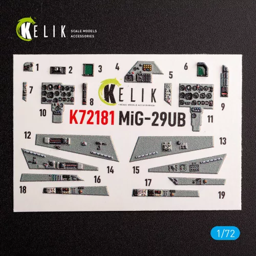Kelik MiG-29UB - interior 3D decals for IBG models kit - 3D belsőtér-részletező matricakészlet