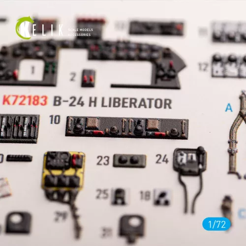 Kelik B-24H Liberator - interior 3D decals for Airfix kit - 3D belsőtér-részletező matricakészlet
