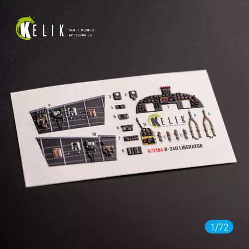 Kelik B-24D Liberator - interior 3D decals for Hasegawa kit - 3D belsőtér-részletező matricakészlet