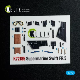   Kelik Supermarine Swift FR.5 - interior 3D decals for AirFix kit - 3D belsőtér-részletező matricakészlet