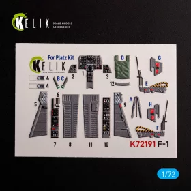   Kelik F-1 Support Fighter - interior 3D decals for Platz kit - 3D belsőtér-részletező matricakészlet