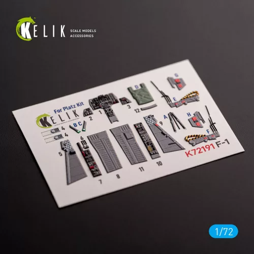 Kelik F-1 Support Fighter - interior 3D decals for Platz kit - 3D belsőtér-részletező matricakészlet