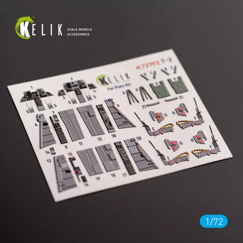 Kelik T-2 Advanced Trainer - interior 3D decals for Platz kit - 3D belsőtér-részletező matricakészlet