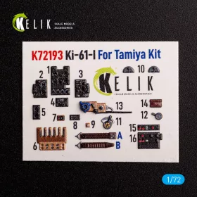   Kelik KI-61 - interior 3D decals for Tamiya kit - 3D belsőtér-részletező matricakészlet