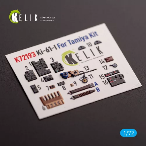 Kelik KI-61 - interior 3D decals for Tamiya kit - 3D belsőtér-részletező matricakészlet