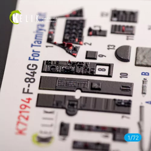 Kelik F-84G Thunderjet - interior 3D decals for Tamiya kit - 3D belsőtér-részletező matricakészlet