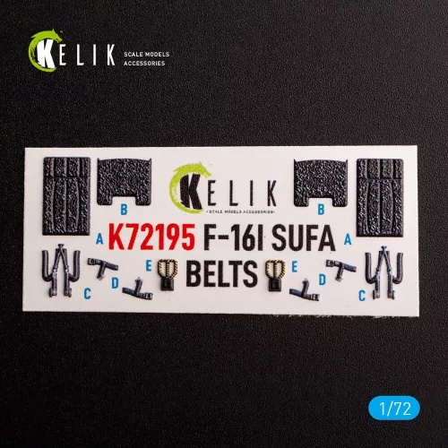 Kelik F-16I - interior 3D decals for Hasegawa kit - 3D belsőtér-részletező matricakészlet