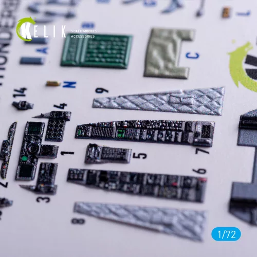 Kelik A-10C - interior 3D decals for Hasegawa kit - 3D belsőtér-részletező matricakészlet