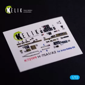   Kelik H-75A1/AR - interior 3D decals for Arma Hobby kit - 3D belsőtér-részletező matricakészlet